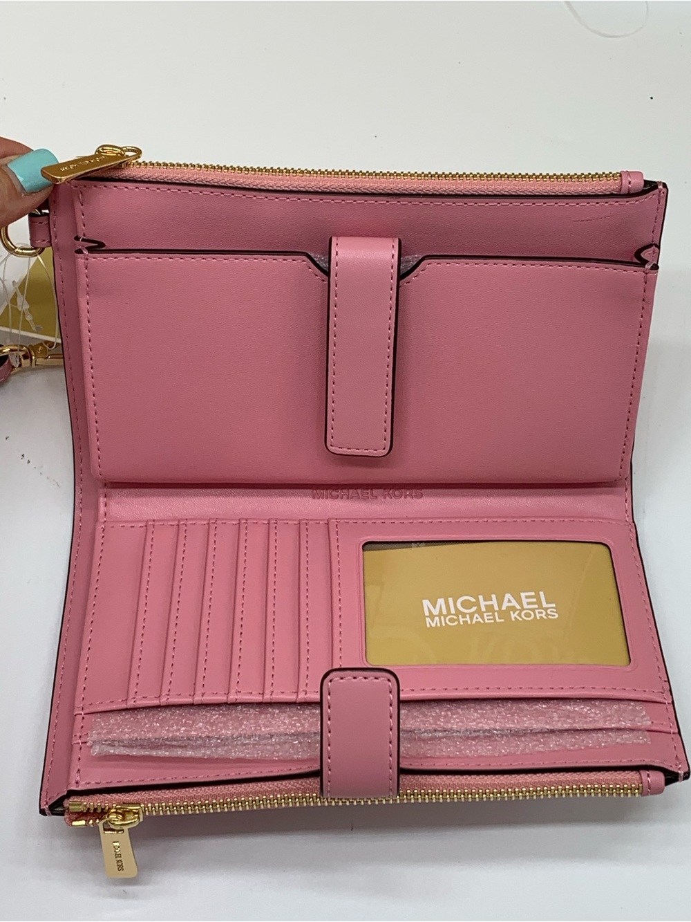 Michael Kors Cornation Ombré MK Logo Wristlet/ wallet with Gold Hardware - Picture 8 of 13